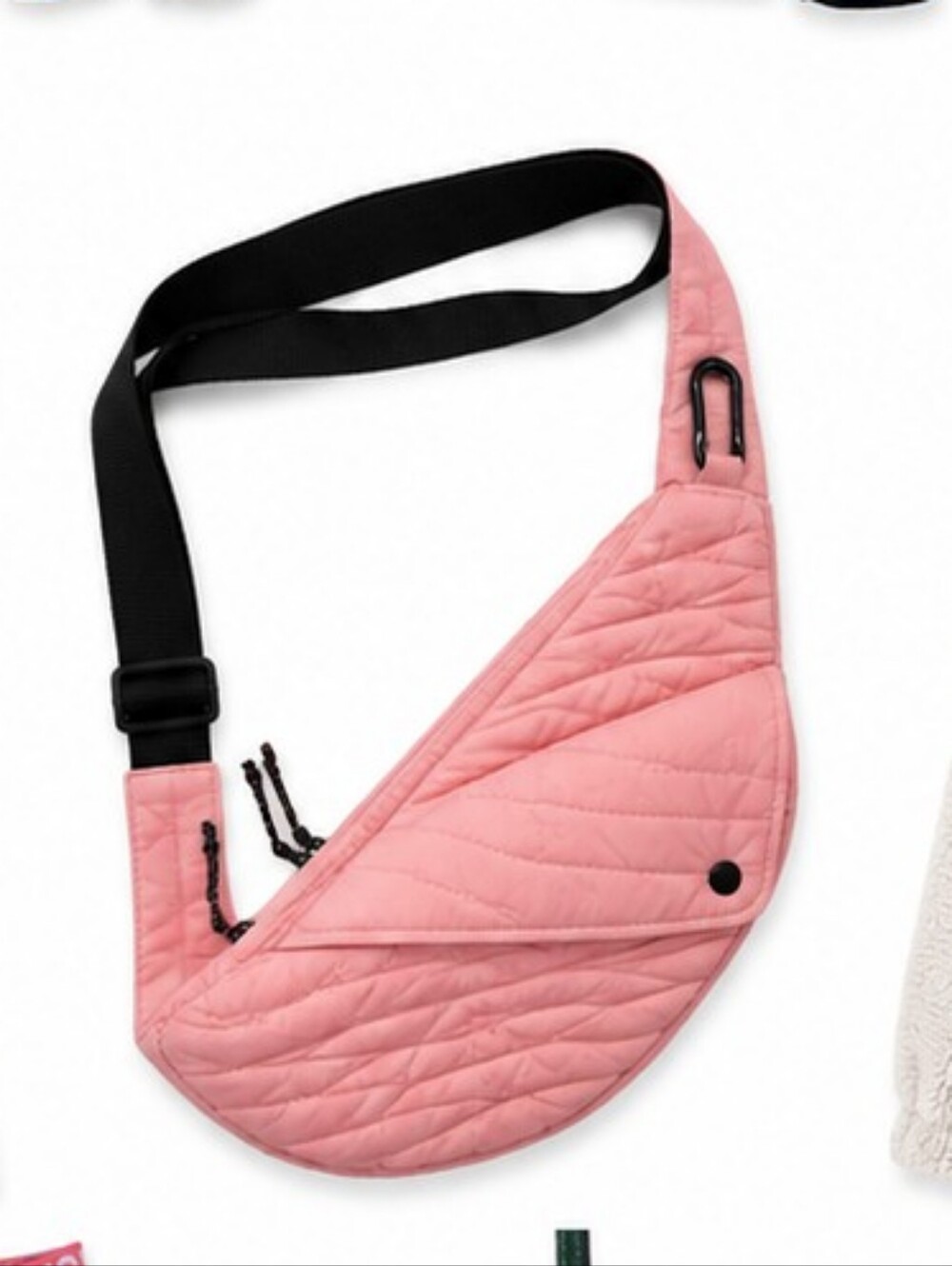 Sash Brand Quilted Pink Crescent Crossbody Sling Bag